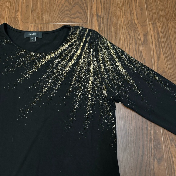 Karen Kane Scattered Shimmer Long Sleeve Tee Shirt - Picture 5 of 10